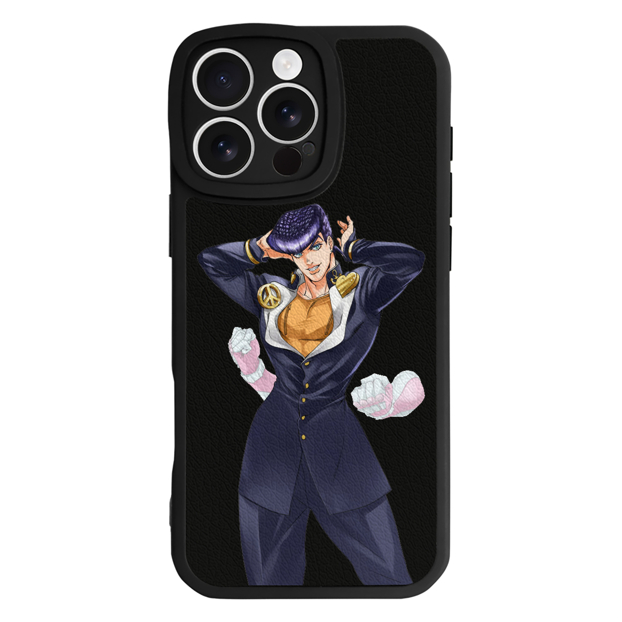 （画像用） ジョジョの奇妙な冒険 ひがしかた じょうすけ JoJo's Bizarre Adventure Higashikata Josuke 【iPhone 16シリーズ対応】シリコンスマホケース（レザー調） 材質：シリコン
